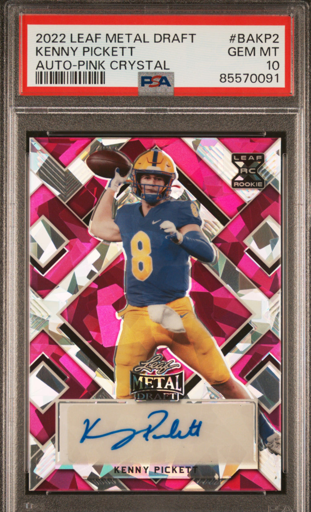 Kenny Pickett Crystal Pink auto /10 PSA 10