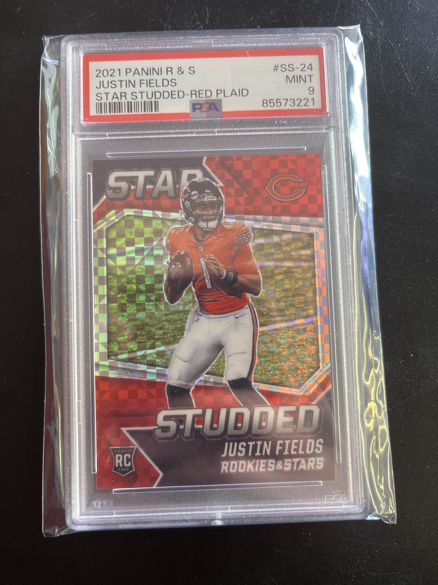 Justin Fields Star Strudded Red Plaid Psa 9