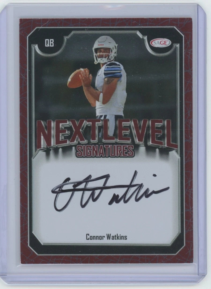 Connor Watkins Next Level On Card Signature 2025 Sage Football #NLS-CW2