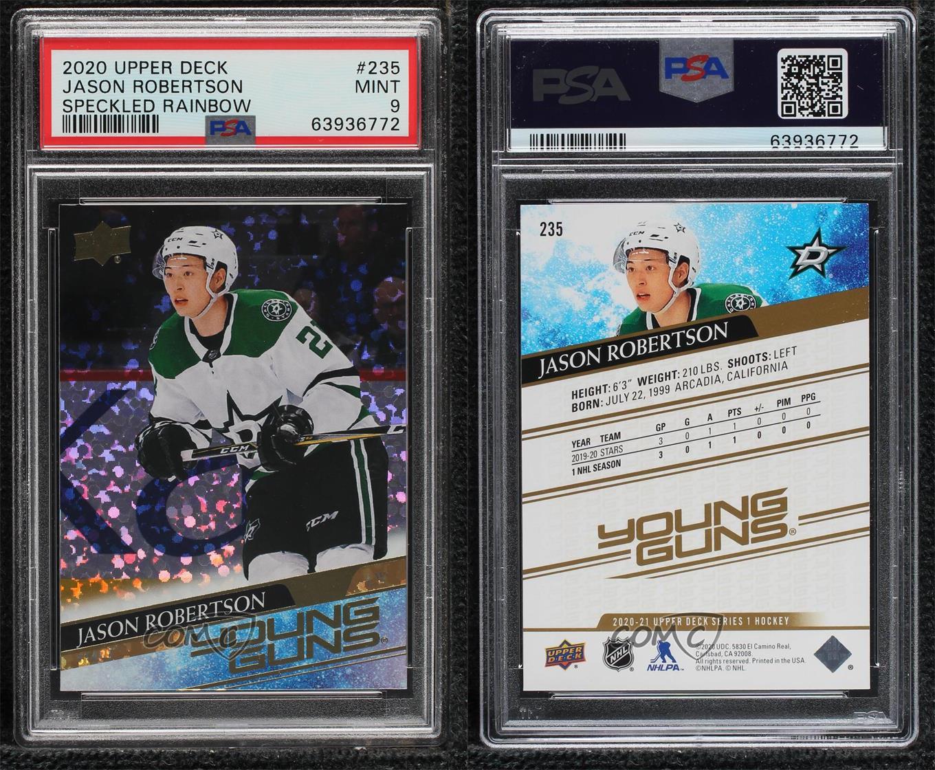 Jason Robertson young Guns  PSA 9 Speckled Rainbow