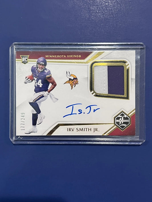 2019 Panini Limited /249 Irv Smith Jr #132 RPA Rookie Patch Auto S spiffyland (493)